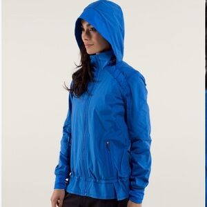 Lululemon Run Bandit Jacket Size 6 Baroque Blue Hooded Full Zip